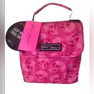 Betsey Johnson Hot Pink Skull Lunch Tote
